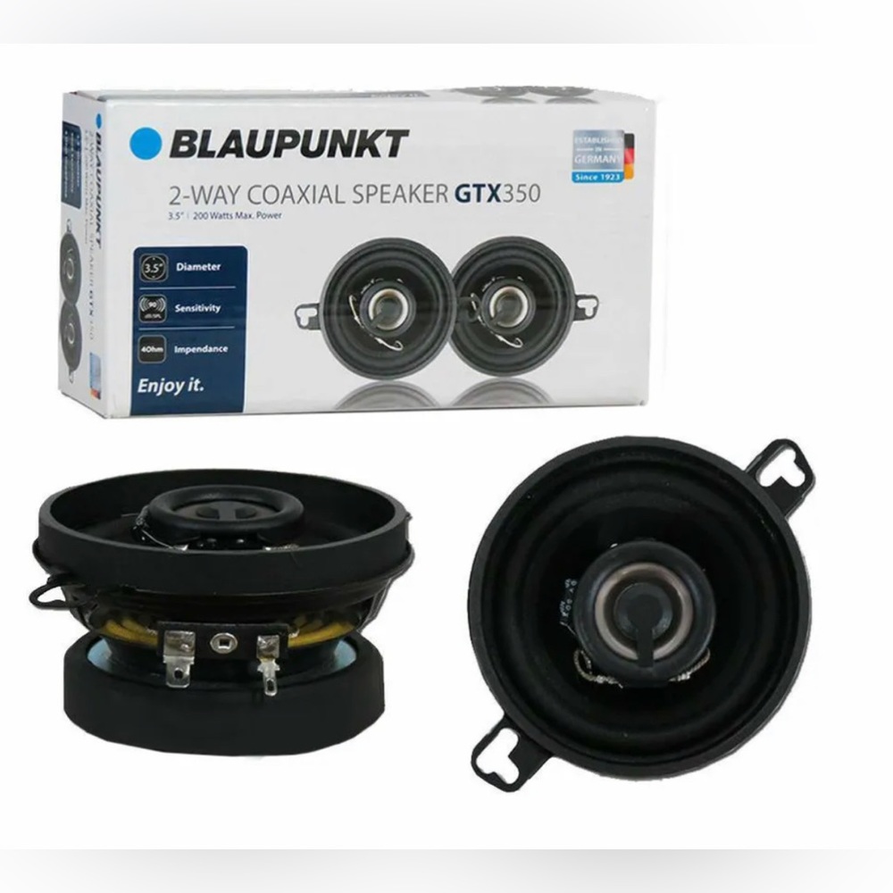 Blaupunkt GTX 350 3.5" 2-WAY 200W MAX Power Car Audio Coaxial  Speakers (PAIR)